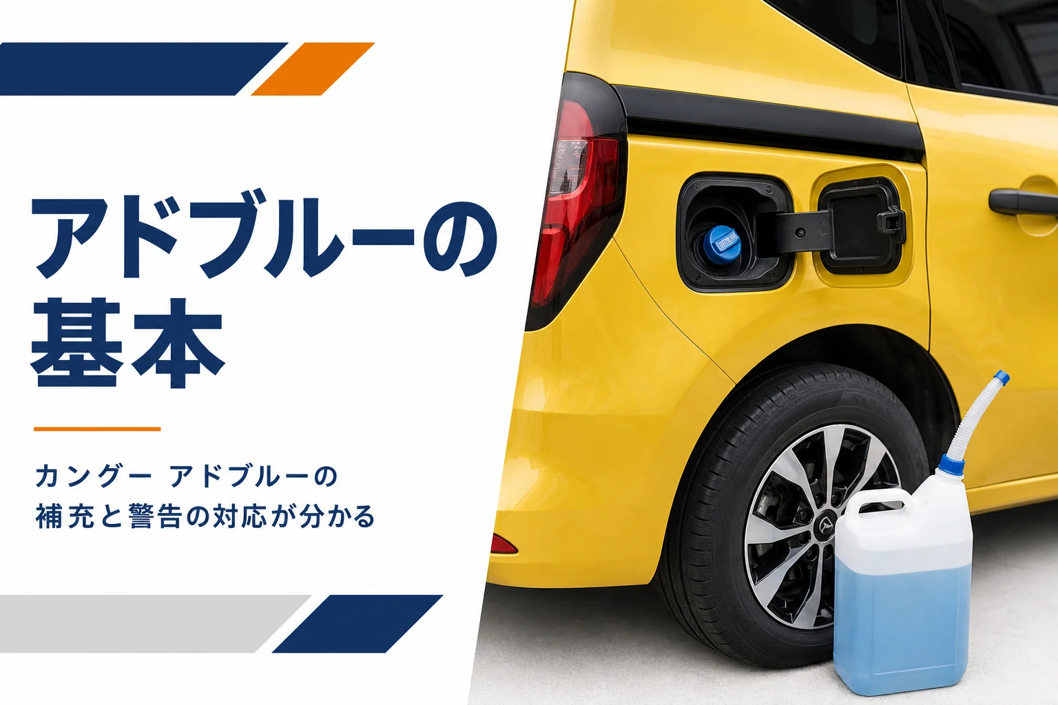 カングーのディーゼルとアドブルー補充のイメージ