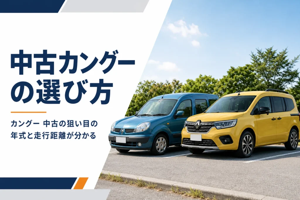 世代の違うカングーが並ぶ中古車選びのイメージ