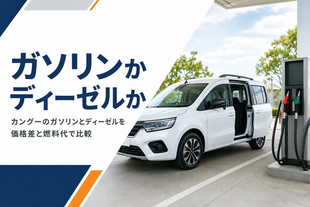 カングーのガソリンとディーゼルを比べるイメージ
