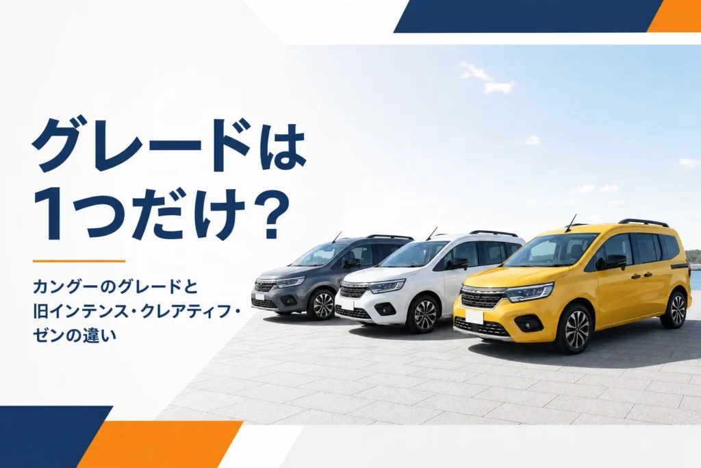 カングーのグレードの違いを比べるイメージ