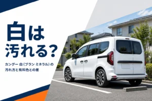 白いカングーを斜め後ろから見たイメージ