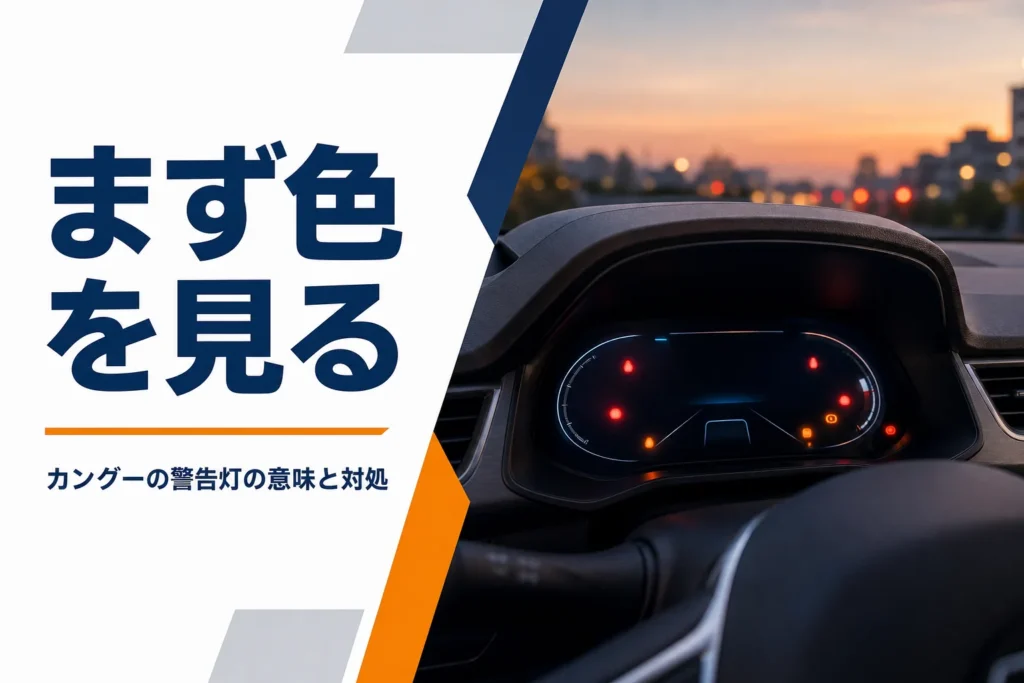 警告灯がぼんやり光る車のメーターのアップ