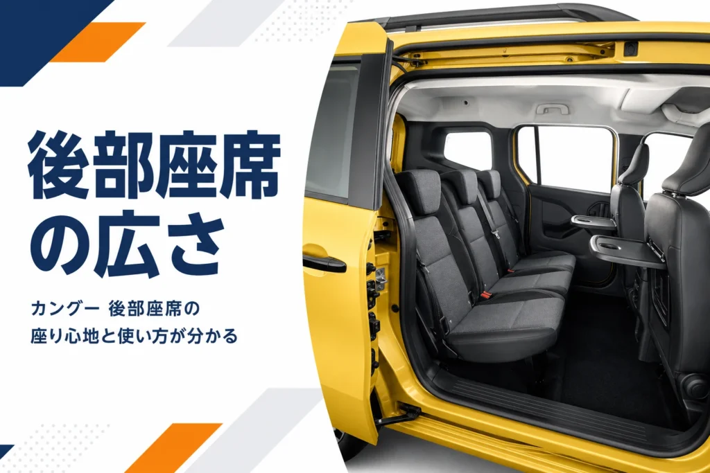 スライドドアから見たカングーの後部座席のイメージ