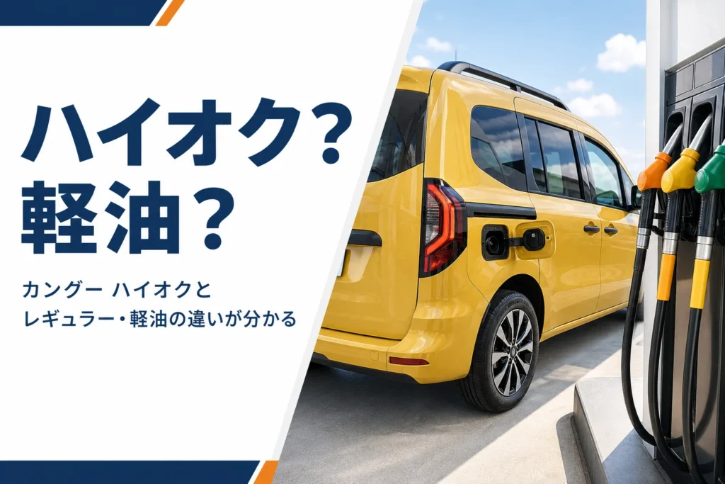 ガソリンスタンドで給油を待つカングーのイメージ
