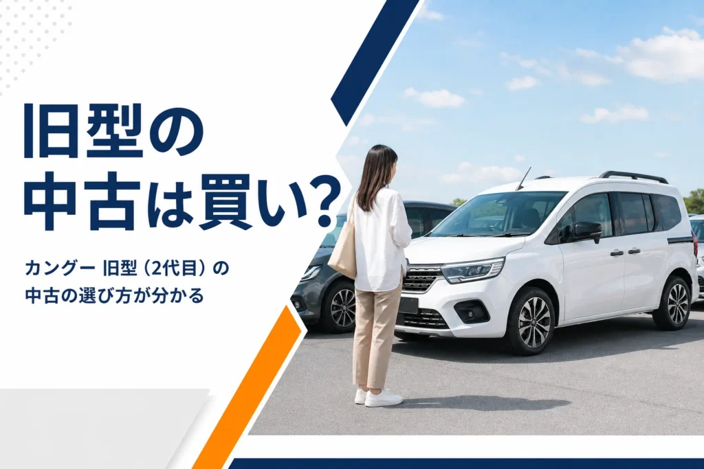 中古車展示場に並ぶ背の高い小型MPVのイメージ