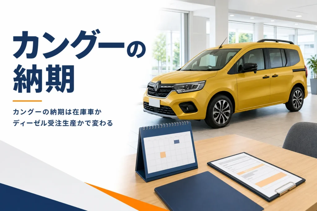 納車を待つカングーとカレンダー
